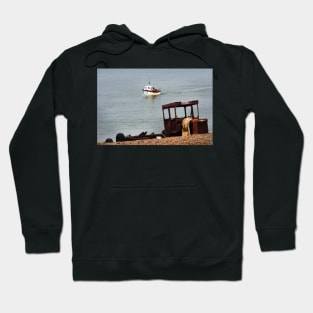 The return of Lady Iris. Fishing boat returns to the beach at Weybourne, Norfolk, UK Hoodie